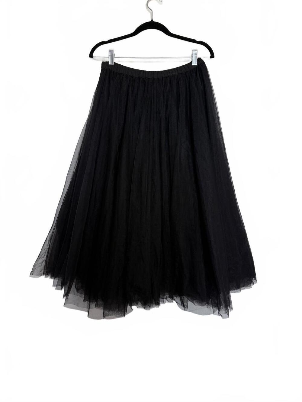 Black Tulle Tea Length Skirt Medium